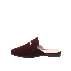 AREZZO Velvet Flat Mule Colour Wine Size 40